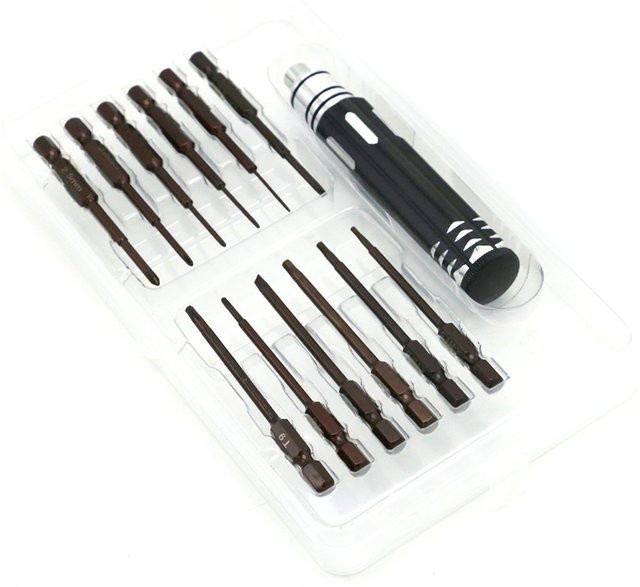 U-Angel-1988 Rc Tool 12-in-1 Rc Hartlegierung Schraubendreher Set, Metall, Schwarz - Bild 1