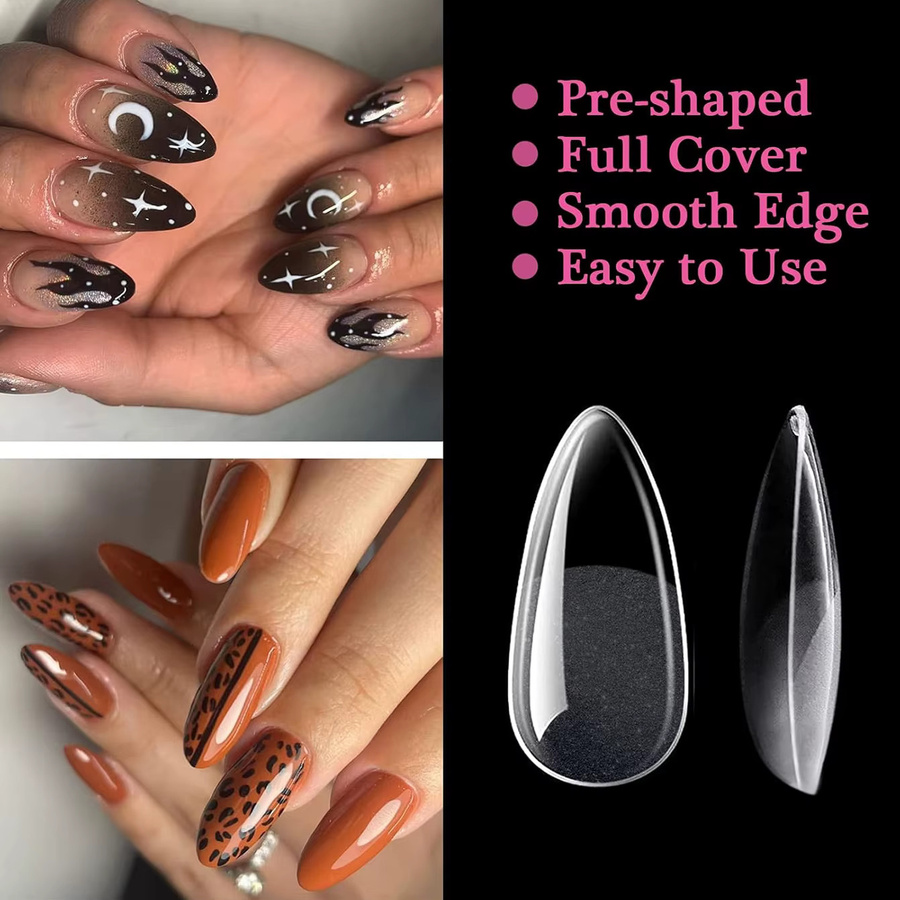 ARTAUG Nagelkunst-Set, 120 Stück, Mandel-Nägel, halbtransparent, glänzend - Bild 5