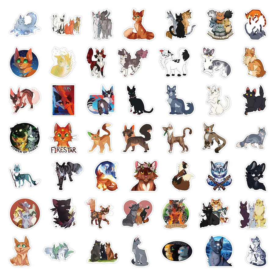 Bandai Krieger-Katzen Graffiti Aufkleber, 50-teiliges Set, Bunt / Mehrfarbig - Bild 2