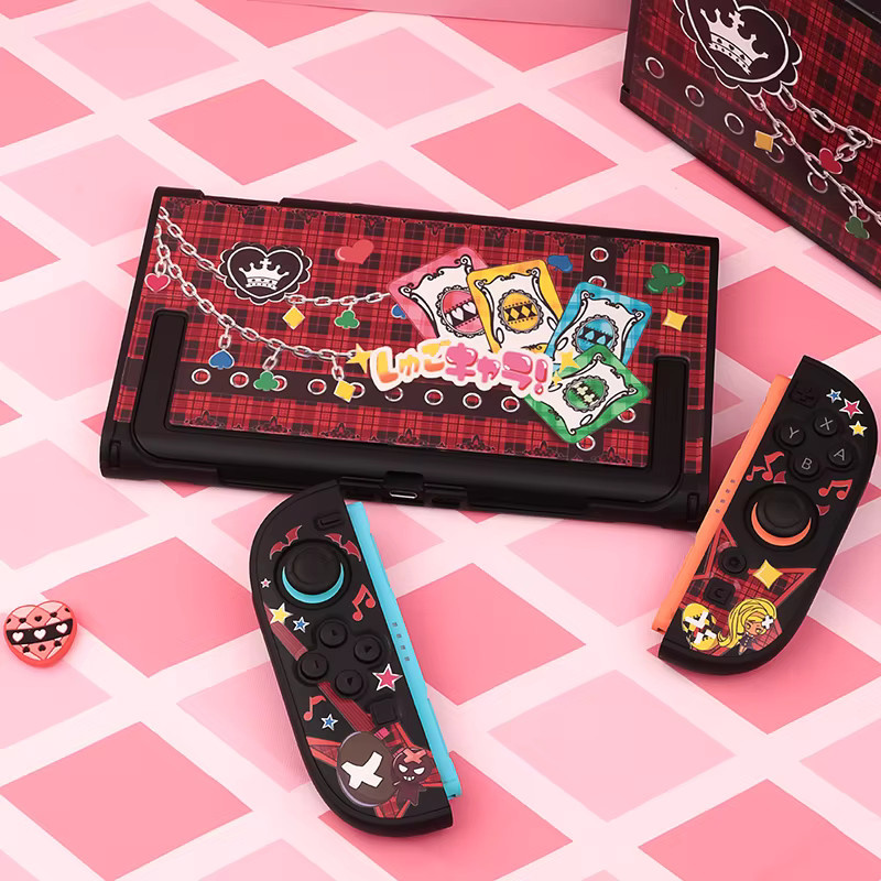 LISM Schutzhülle mit Amu-Motiv für Nintendo Switch 2, schwarze abnehmbare PC-Hartschale inklusive Daumengriffkappen - Bild 5