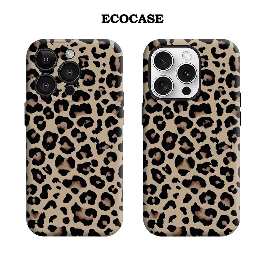 Handyhülle mit Leopardenmuster für Apple iPhone 11 bis iPhone 17 Pro Max Plus in Multicolour mit doppelschichtiger Rückseite - Bild 2