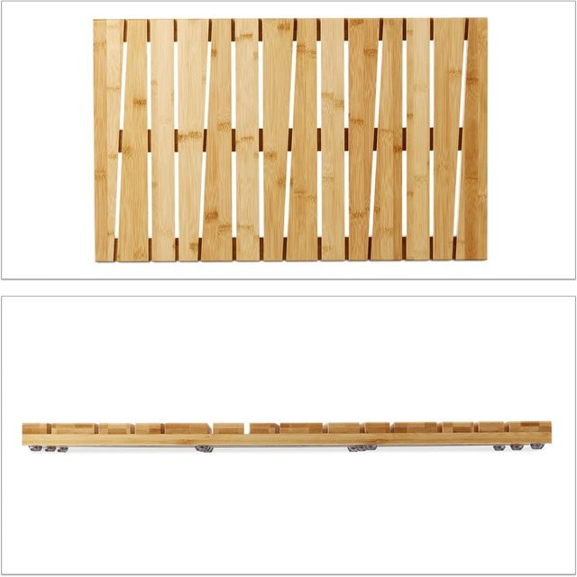 Relaxdays Bambusmatte Natur Braun, rutschfest, B/T/H: 65 x 40 x 3 cm - Bild 1