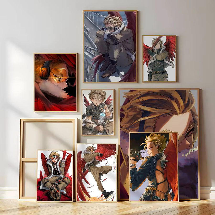 Wasserdichter Anime Wandaufkleber Mein Hero Academia Hawks Poster als selbstklebendes Wandbild in Mehrfarbig - Bild 2