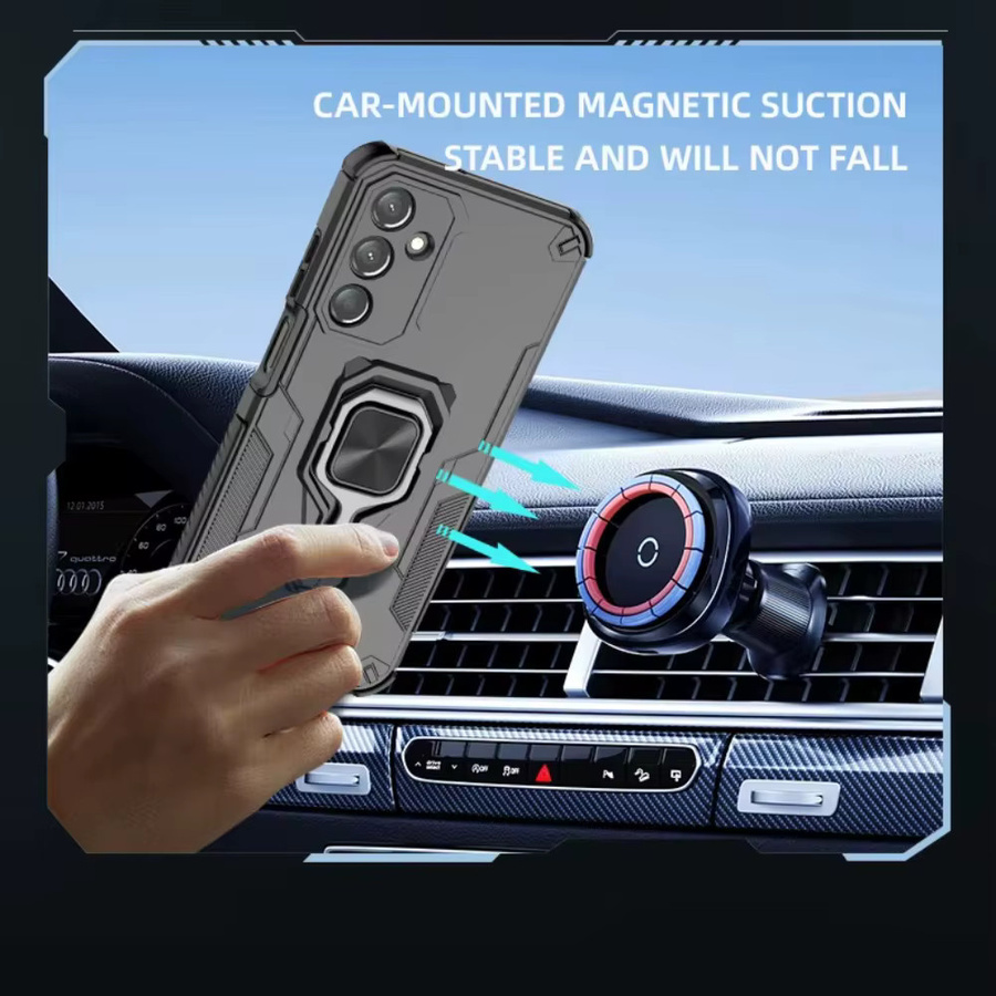 Stoßfeste Handyhülle mit 360 Grad rotierbarem Ring und Magnetfunktion für Xiaomi 15T Pro, 15T, 17, 17Pro und 17Pro Max in Schwarz - Bild 3