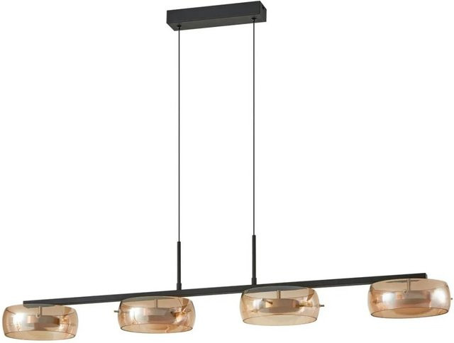 Lucande LED Pendelleuchte Martis 4-flammig, dimmbar, Farbe Creme und Gold, Glas und Metall, Modern - Bild 1