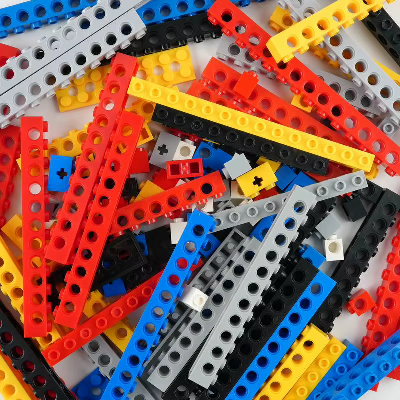 Stemedu MOC Technologische Ziegel DIY Baustein Nachfüllpack, 10 Stück Mini Bricks in Gelb und Bunt, Kunststoff Spielzeug für kreative Konstruktionen - Bild 2