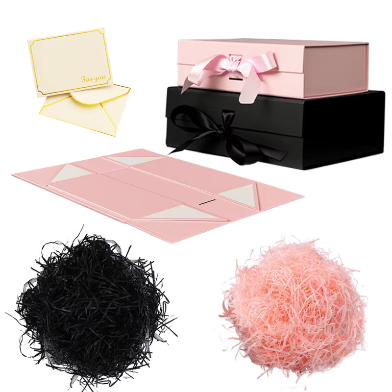 Magnetisches Geschenkbox-Set mit Grußkarten und Dekoration in Schwarz, Rosa und Weiß von TMZ - Bild 2