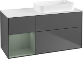 V&B Waschtischunterschrank Finion mit Wandbeleuchtung, Farbe Anthrazit lackiert, B/T: 120 x 60 cm - Bild 1