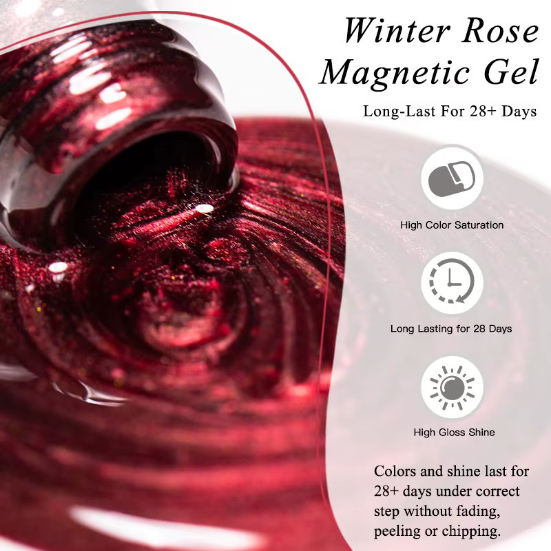 Meet Across Winter Rose Katze Magnetischer Gel Nagellack, 7 ml, Glänzend - Bild 5