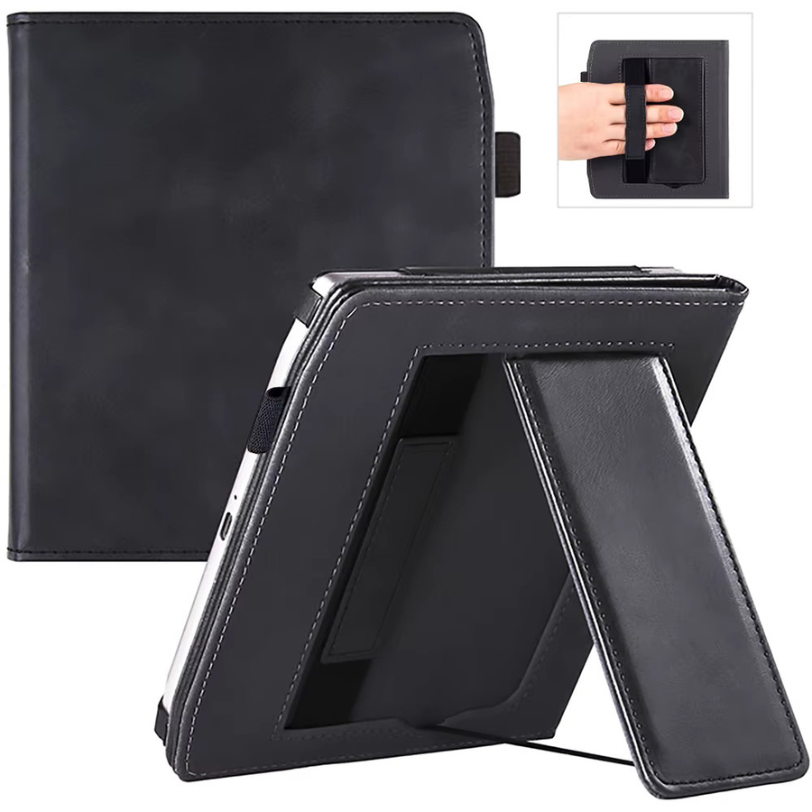 YOUQEEC Schutzhülle für Pocketbook Era PB700 7 Zoll E-Book Reader mit Schlafmodus, Handunterstützung und Ständer, stoßfest und sturzsicher, Schwarz - Bild 2