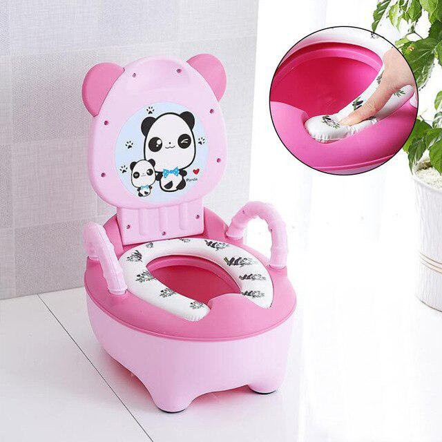 Niedliches Cartoon Kinder Töpfchen mit rutschfester Oberfläche und integrierter Trittstufe in Pink aus Polypropylen - Bild 1