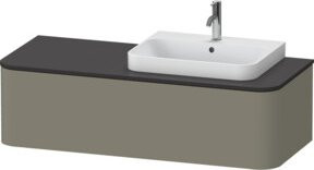 Duravit Waschtischunterschrank Happy D.2 Plus, steingrau matt, B/T/H: 130 x 35,4 x 55 cm - Bild 1