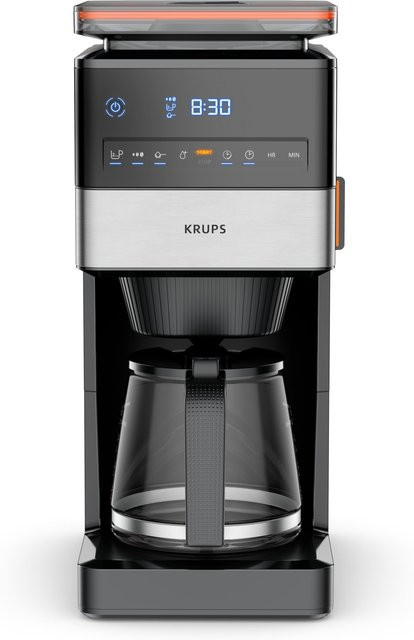 Krups Grind Aroma XL KM8428 Glas Filterkaffeemaschine mit Mahlwerk und Display in Schwarz und Silber - Bild 2