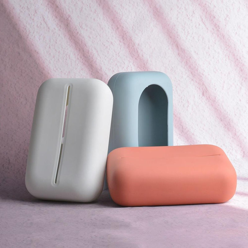 Multifunktionale Silikon-Taschentuchbox von SZwatch in Weiß, wasserdichte und minimalistische Papierbox für Wohnzimmer und Esszimmer - Bild 4