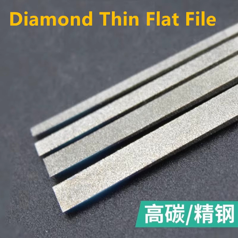 GHTYONG Diamant-Polierfeilen-Set CF-400, 12-teilig, ultradünne flache Feilen für Metall und Keramik, Körnung 150 # 200 # 400 # - Bild 2
