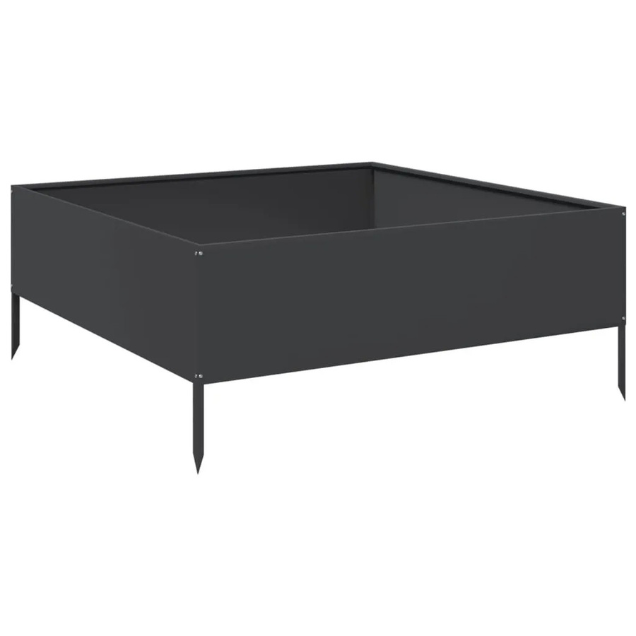 vidaXL Hochbeet aus Stahl in Schwarz B: 100 cm, T: 100 cm, H: 25 cm - Bild 2