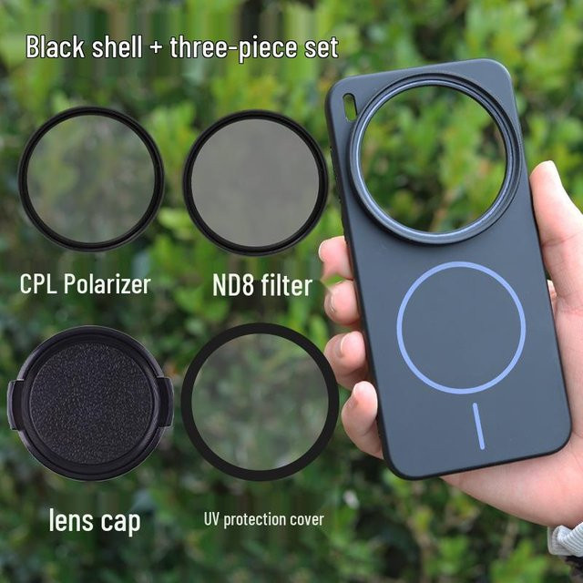 VIVO X300 und X300 Pro Fotografie-Kit mit Schutzhülle, CPL-Polarisationsfilter und ND-Filter in Schwarz - Bild 1