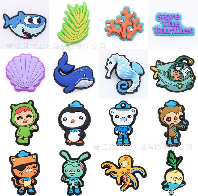 Potdemiel Schuh-Charms, Ozean-Unterwasser-Cartoon, 25 Stück, Kinder - Bild 1