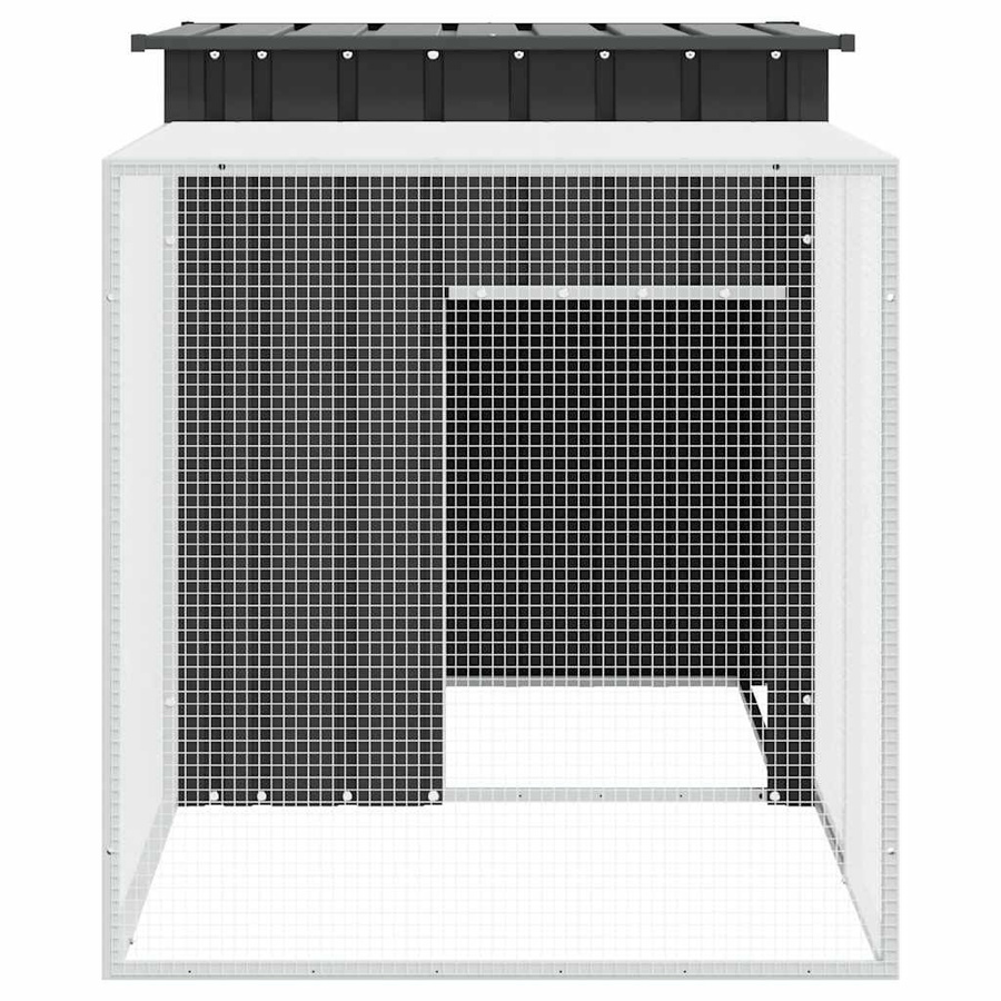 vidaXL Kaninchenkäfig aus verzinktem Stahl, Anthrazit, B/T/H: 200 x 91 x 100 cm - Bild 3