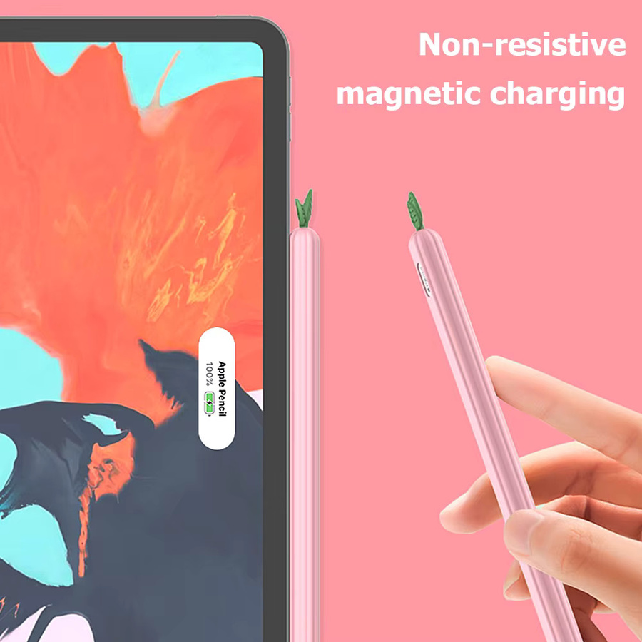 Silikon-Federmäppchen Süße Früchte für Apple Pencil 1. und 2. Generation, rote Schutzhülle für Tablet Touch Stylus - Bild 4