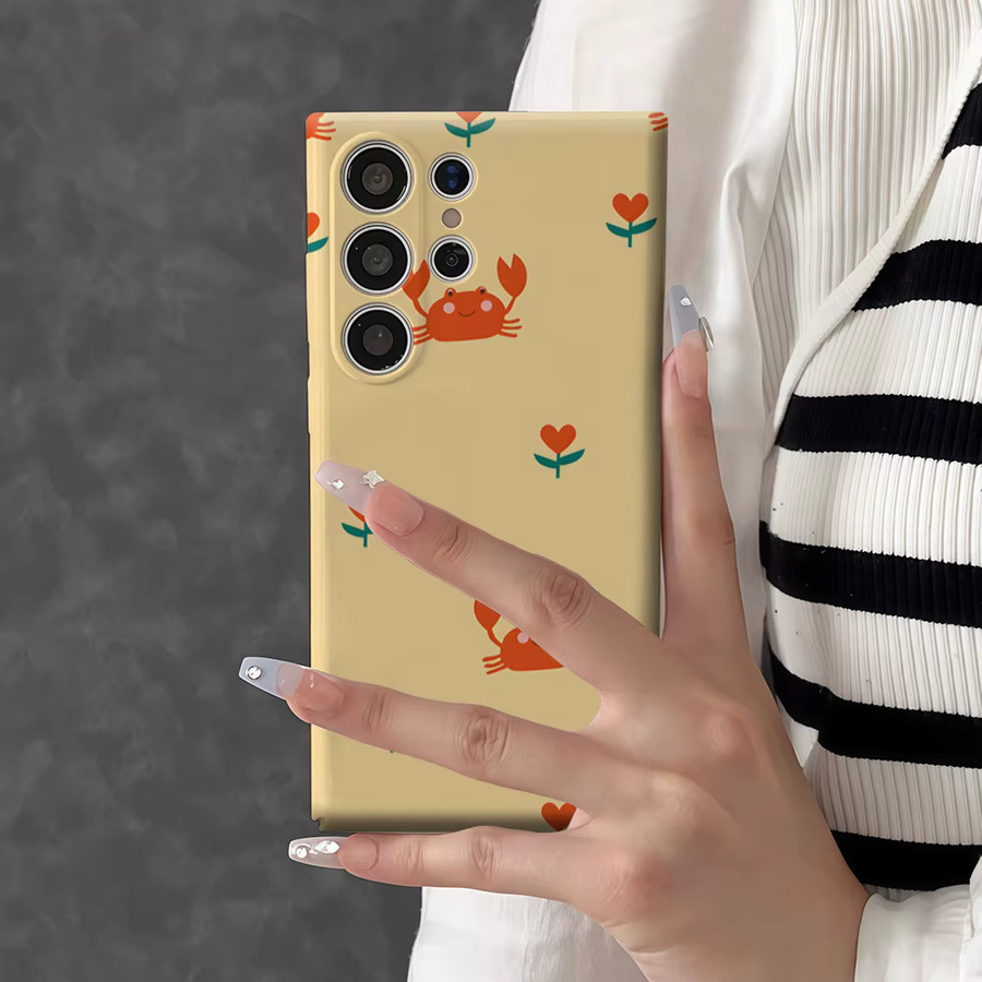 Stoßfeste Handyhülle mit Krabben-Muster für Samsung Galaxy S26 S25 S24 S23 Ultra Plus in Beige - Bild 4