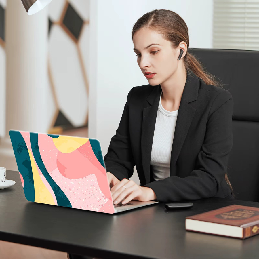 Bunte abstrakte Druckmuster Kristall-Hartschalen-Laptophülle für Apple MacBook Air 13.3/13.6 und MacBook Pro 13.3/14/16 in Multicolour - Bild 3