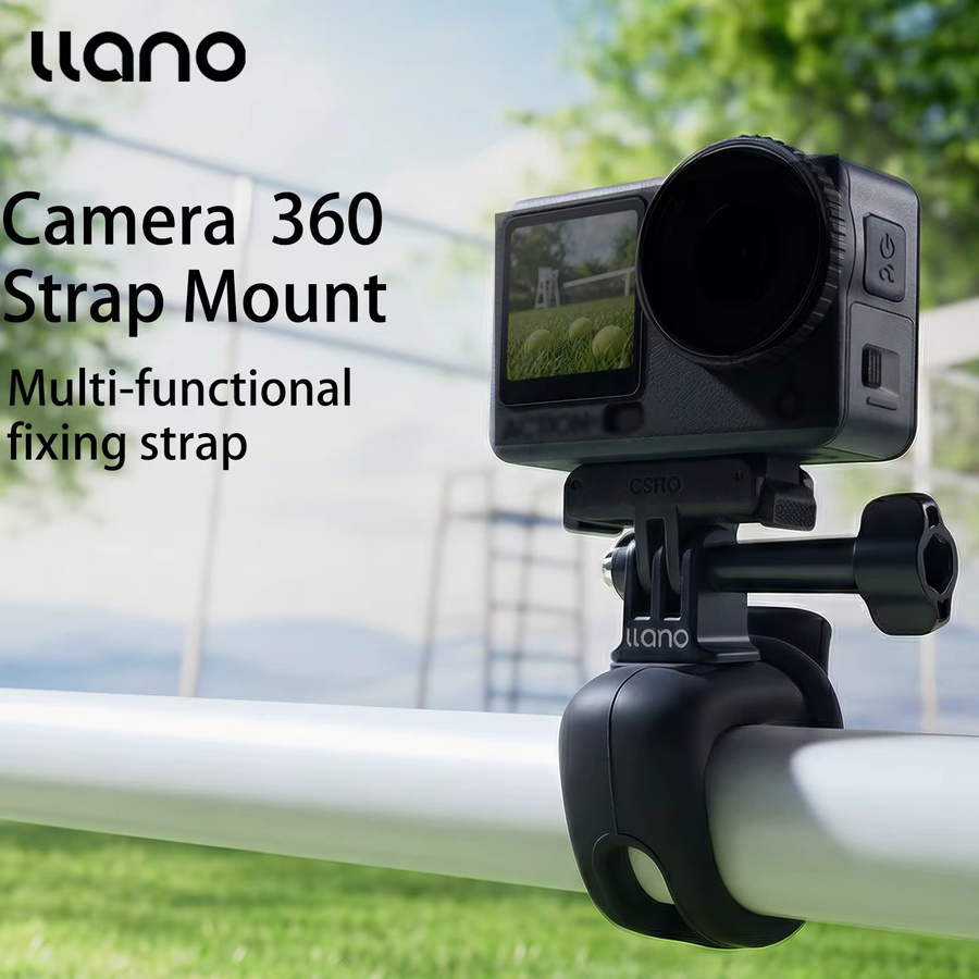 llano Kamera Flexibler Halter 360 Grad Gurtbandhalterung in Schwarz für DJI Action 6 5 Pro 4/3, GoPro Hero13 12 11 und AKASO sowie DJI Osmo - Bild 2