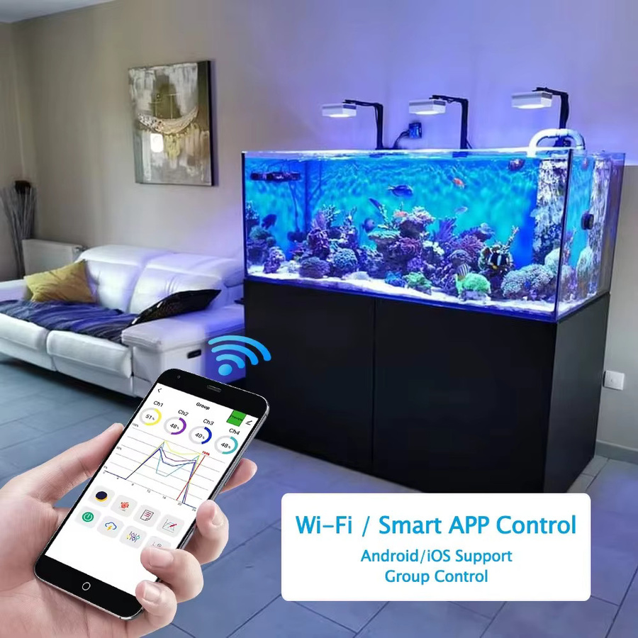 PopBloom RL90 WiFi LED-Aquariumbeleuchtung Vollspektrum Riffbeleuchtung für Meerwasser-Korallenwachstum - Bild 2