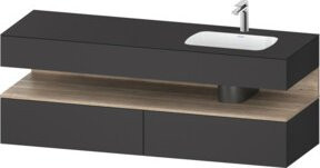 Duravit Einbauwaschtisch-Möbel-Set Qatego in Grau, B/T/H: 160 x 50 x 60 cm - Bild 1