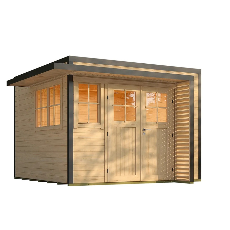 Weka Gartenhaus Amberley mit Doppeltür und 2 Fenstern, Flachdach, Holz, B/T: 300 x 300 cm - Bild 2