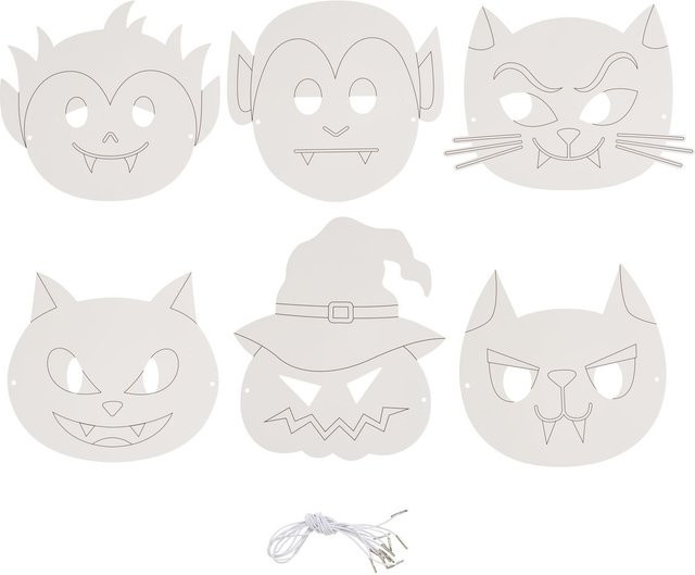 Artemio Bastelset Halloween Kinder-Masken aus weißem Papier - Bild 1