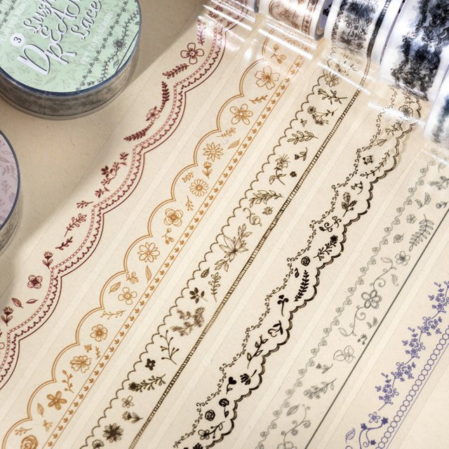 JIANQI PET Washi Tape mit Blumenmuster für Scrapbooking und DIY Dekoration, Breite: 1,5 cm, Länge: 2 m - Bild 1