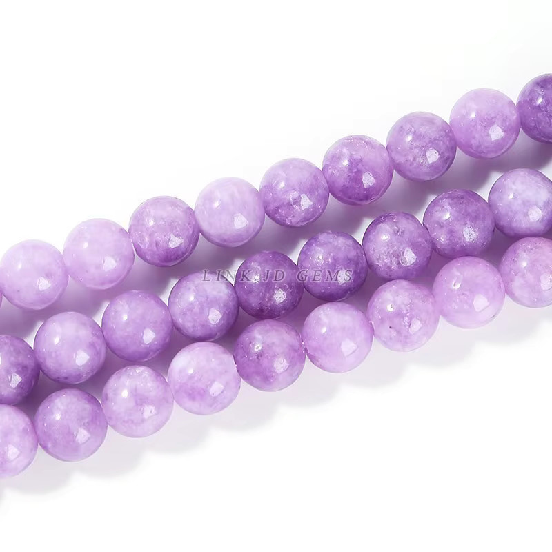 Bao Ji Chalcedon Perlen, violett lila, rund, 6 8 10 mm - Bild 4