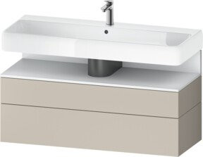 Duravit Waschtischunterschrank Qatego in Weiß und Beige, Wandmontage, Matt, B/T/H: 119 x 47 x 59 cm - Bild 1
