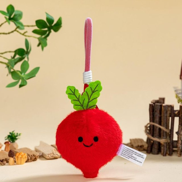 Yiran toy Humanoide Frucht Plüsch Anhänger, Orange Tomate Radieschen, Plüschtier, ab 14 Jahren - Bild 1