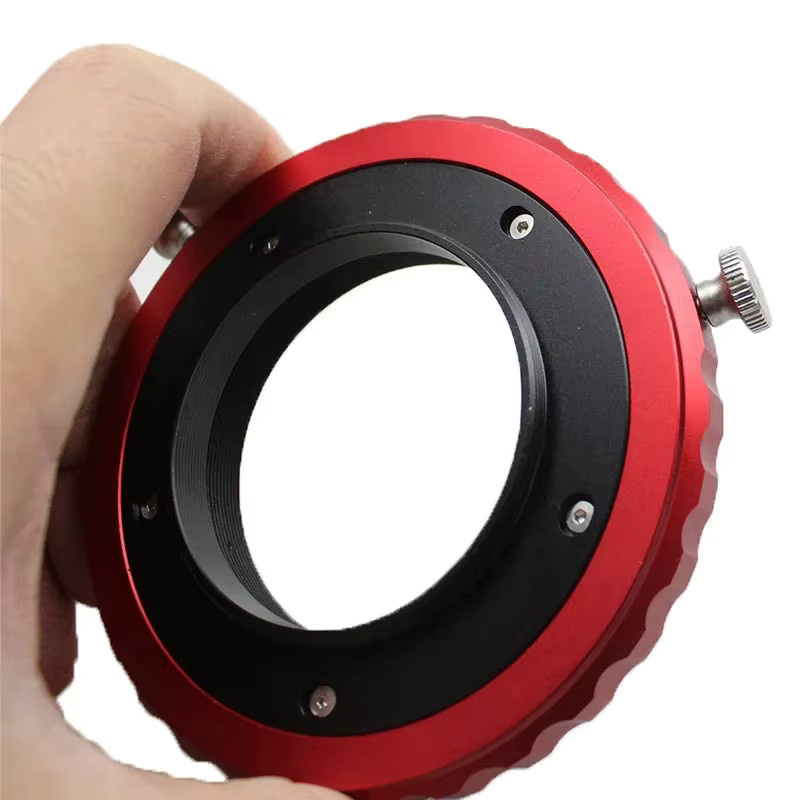 Kimoodar 3 in 1 Kamera Regler CAA 360 Grad Rotator für Mikroskop und Teleskop in Rot mit M42 M48 M54 Anschlüssen - Bild 3