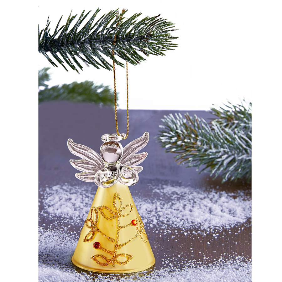 Viva Domo Glas-Engel Luisa in Gold als hängende Weihnachtsfigur - Bild 2