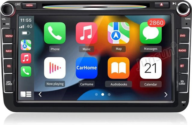 Junsun Autoradio mit Bluetooth, GPS und Wi-Fi für VW Golf 5 6 T5 Polo in Schwarz - Bild 1