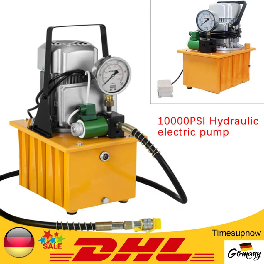 Bymaocar Elektrische Hydraulikpumpe mit Magnetventil, 750 W, 70 MPa 10000 PSI, 220 V industrielle Hydraulikeinheit - Bild 2