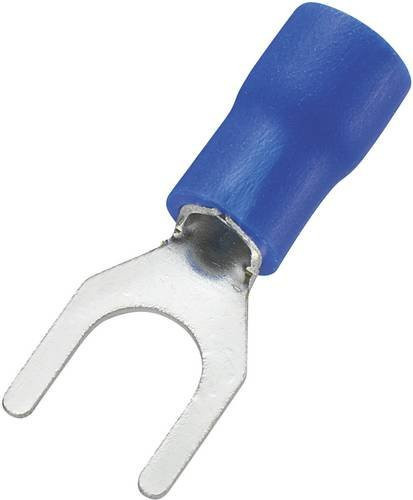 TRU COMPONENTS Gabelkabelschuh Blau, 1.50mm² bis 2.50mm², Loch-Ø 5.3mm, teilisoliert, 100 Stück - Bild 1