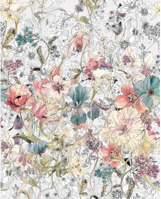 Komar Fototapete Magic Meadow aus Qualitätsvlies, Mehrfarbig, B: 200 cm x H: 250 cm - Bild 1