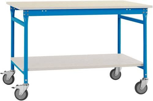 Manuflex BB5307.5012 Beistelltisch BASIS mobil mit Kunststoff-Platte und Zwischenboden in Blau und Grau, B/T/H: 75 x 50 x 85 cm - Bild 1