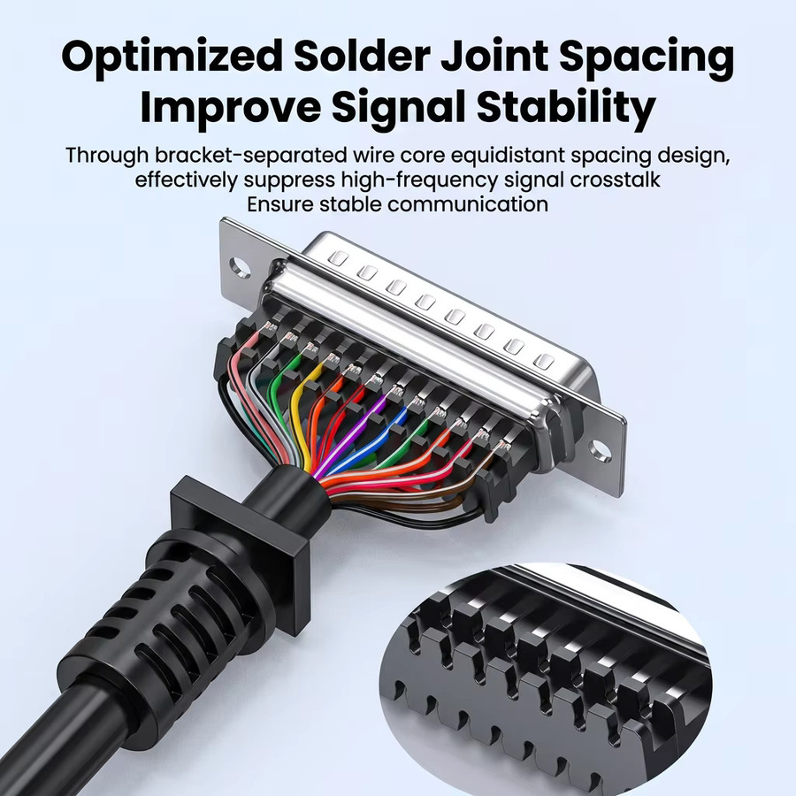 DIVEDEER DB25 Verlängerungskabel 25-Pin Parallel-Druckerkabel Stecker auf Buchse aus reinem Kupfer - Bild 2