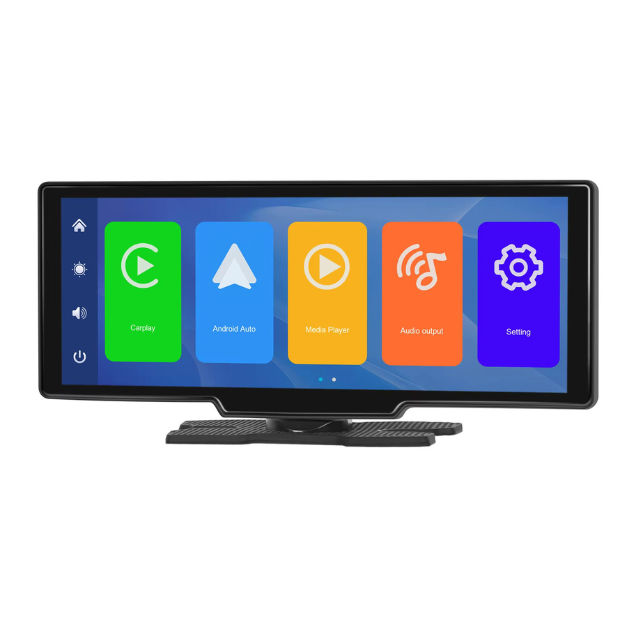 Podofo 10,26 Zoll Wireless CarPlay und Android Auto Tragbarer Smart Player mit Sprachsteuerung, Bluetooth und FM, Schwarz - Bild 6