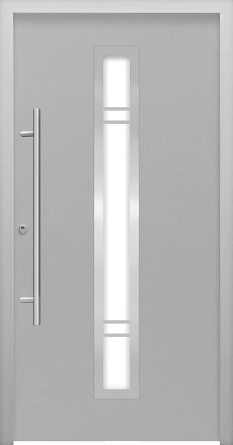 Splendoor Sicherheits-Haustür ThermoSpace Prime Palermo RC2 in Grau mit Glaseinsatz, B/H: 110 x 210 cm, Anschlag Links - Bild 1