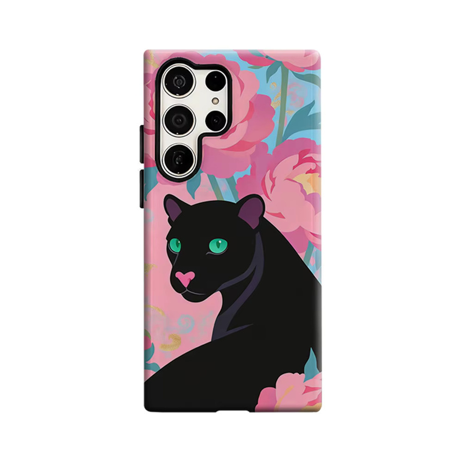 Black Panther Peony Handyhülle für Samsung Galaxy S26 S25 S24 S23 Ultra Plus, stoßfeste doppelschichtige robuste Rückseite, Mehrfarbig - Bild 6