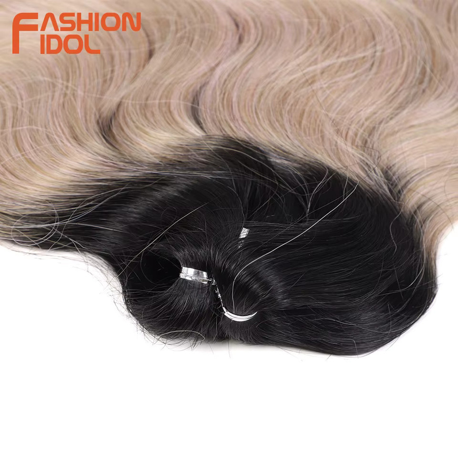FASHION IDOL Haarverlängerung, Häkelhaar, 24 Zoll, Ombre Blonde, Synthetisch - Bild 2