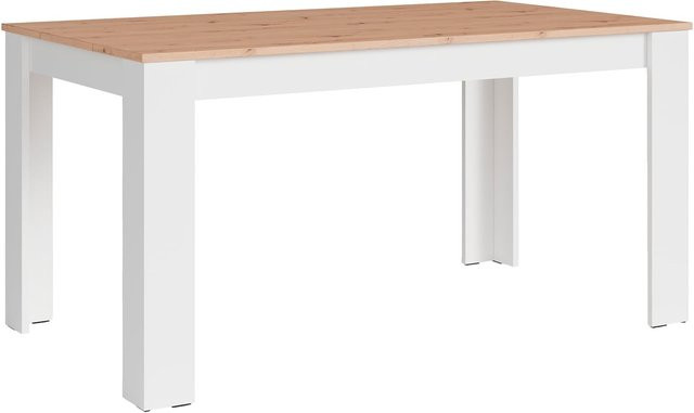 byLIVING Esstisch NORI modern, rechteckig, weiß/Eiche-Optik, B/T/H: 160 x 90 x 75 cm - Bild 1