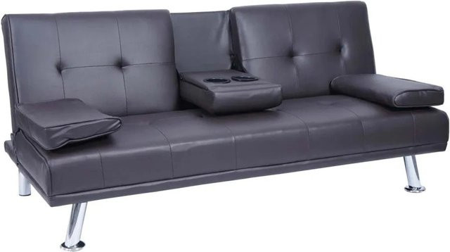 MCW 3er-Sofa F60 Schlafsofa aus Kunstleder in Braun, B/H/T: 166 x 77 x 97 cm - Bild 2