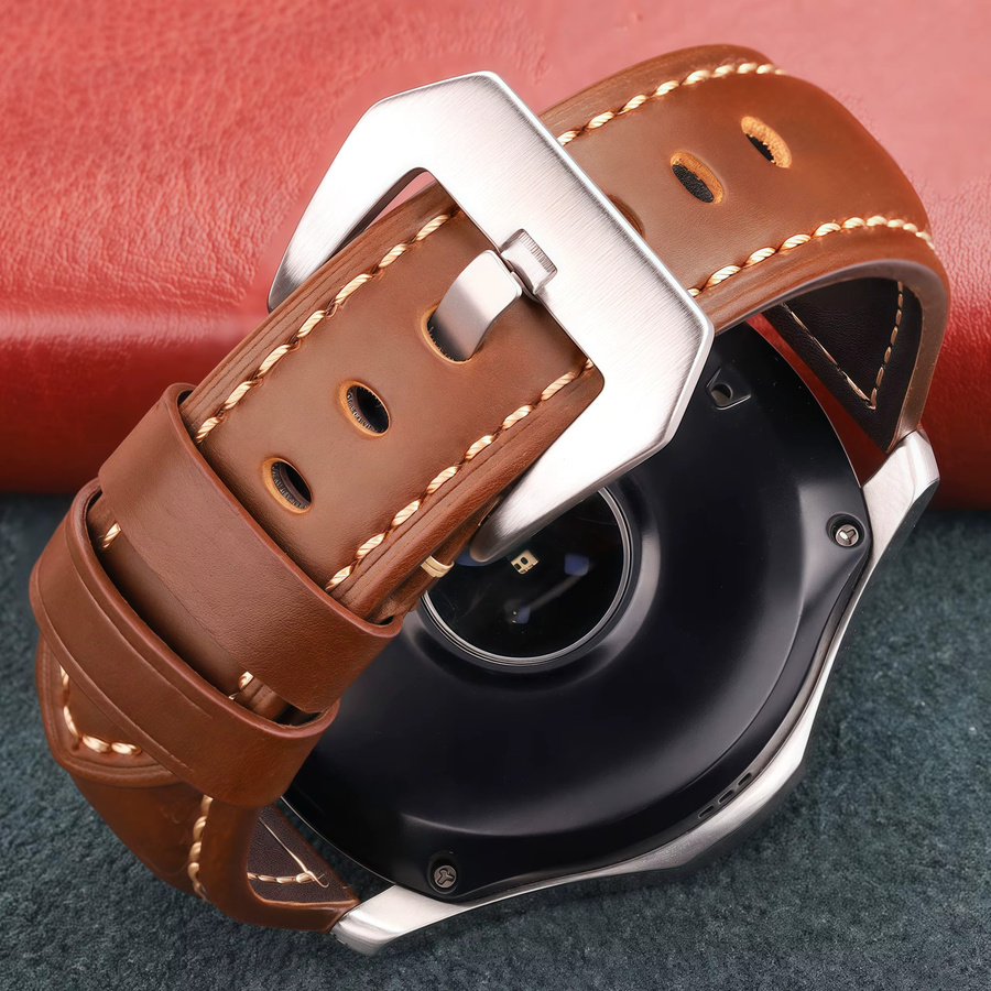 DUTRIEUX Uhrenarmband Leder, dunkelbraun, 20 mm, 22 mm, 24 mm, Unisex - Bild 2